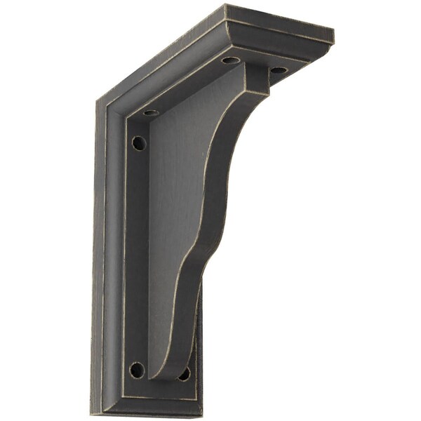 Ekena Millwork 3 1/2"W x 7"D x 9"H Hamilton Traditional Wood Vintage Decor Bracket, Black BKTWD03X07X09HABL - main